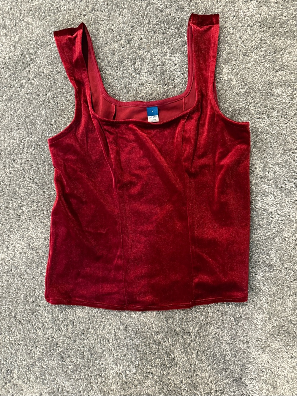 Old Navy Red Velvet Square-Neck Tank